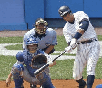 Batter au  Baseball : contact de la balle